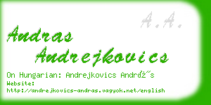 andras andrejkovics business card